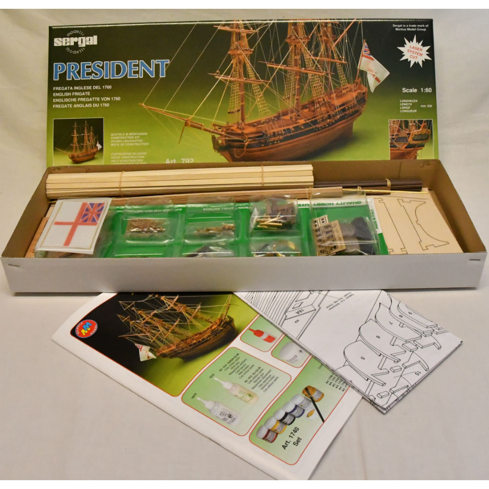 HMS President Frigate Boat Kit | Sergal 792 | Premier Ship Models USA