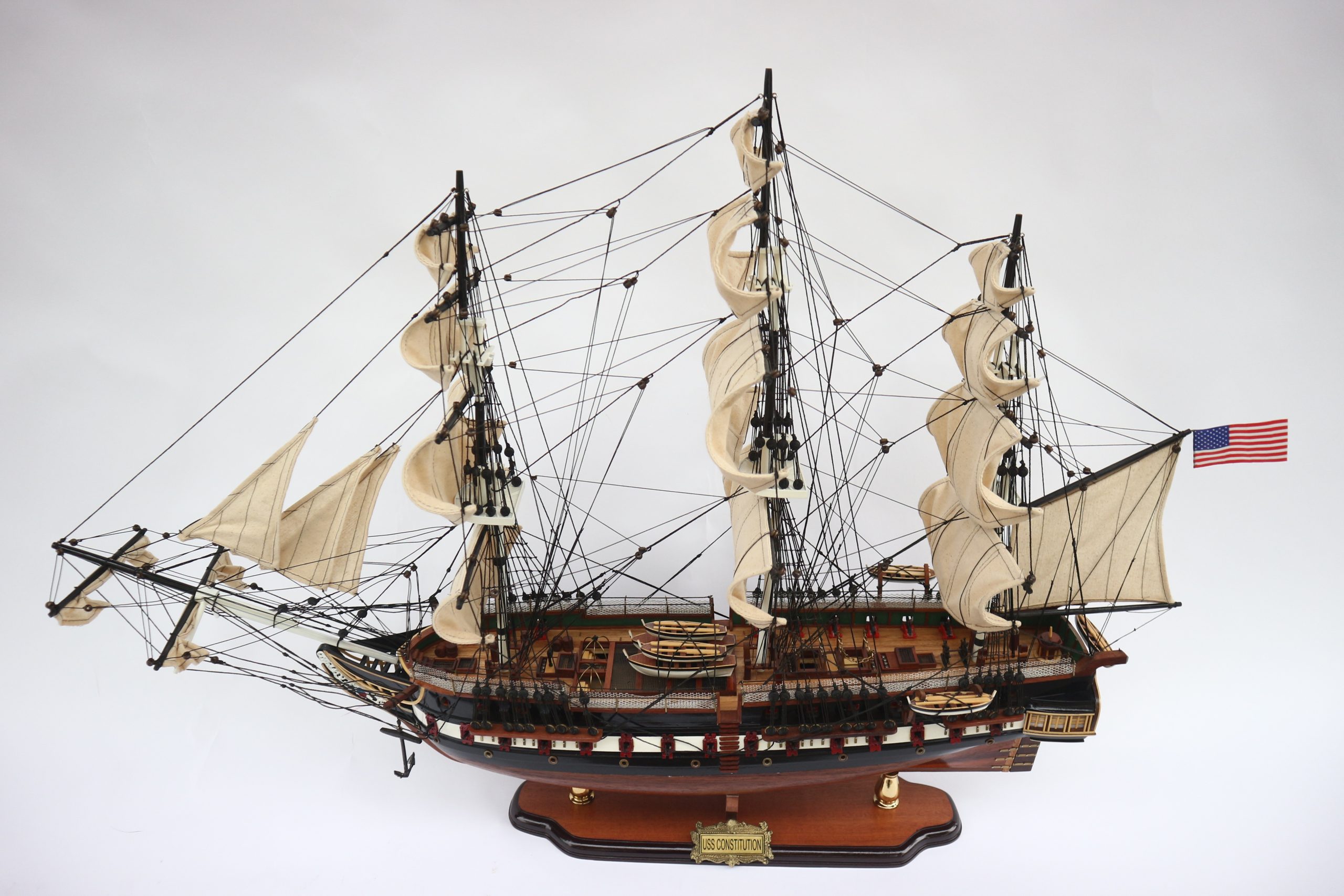 USS Constitution Wooden Model Ship - GN - Image 10