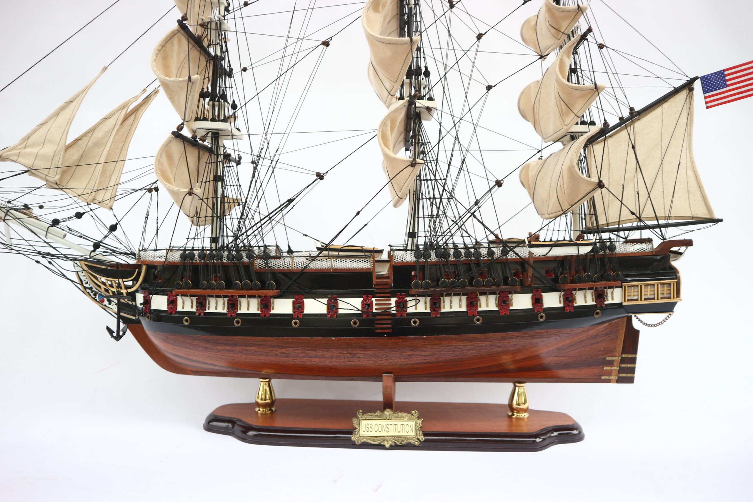 USS Constitution Wooden Model Ship - GN - Image 11