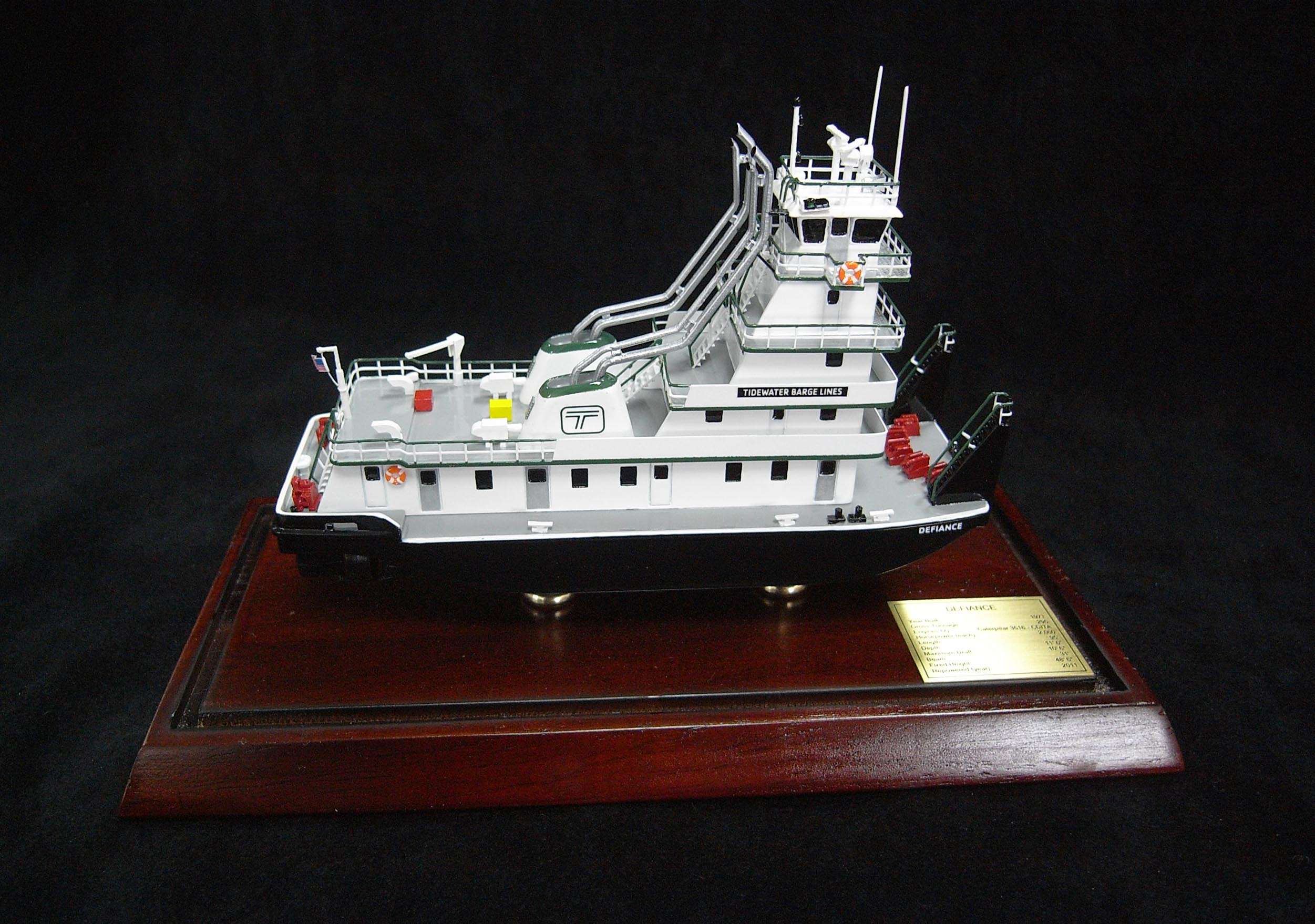 Defiance Pusher Tug Display Ship Model - Premier Ship Models