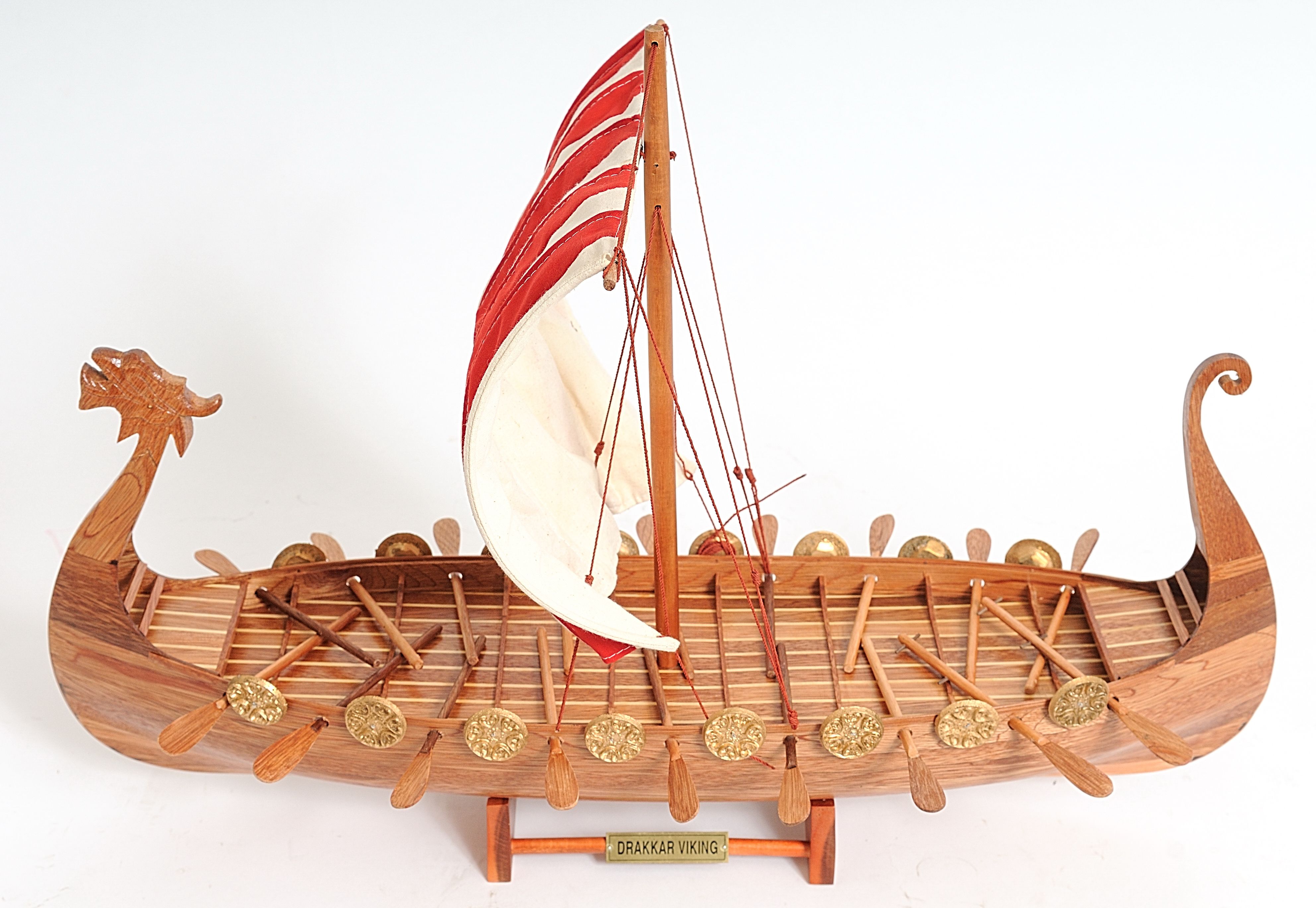 drakkar viking wooden model ship