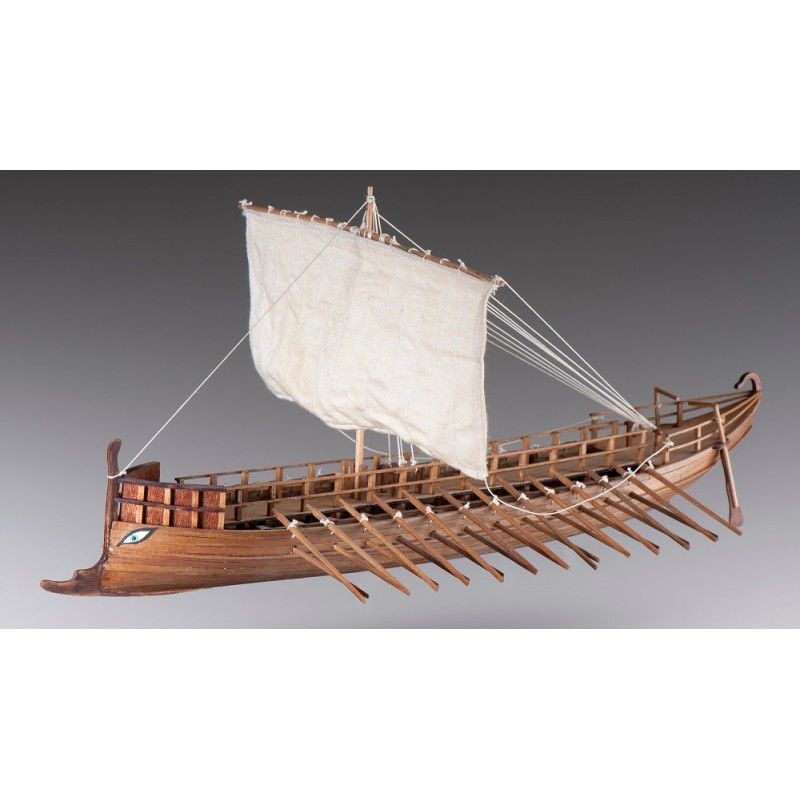 Handcrafted Model Ship Display Ready Bireme Ancient Oared Warship 