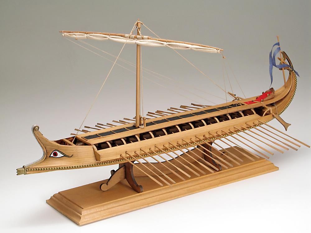 GREEK BIREME Cardboard Model kit 3D Puzzle Ancient Greece Oared Warship Play set 