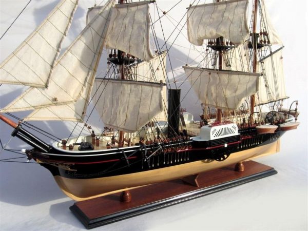 USS Powhatan Wooden Model Boat - GN