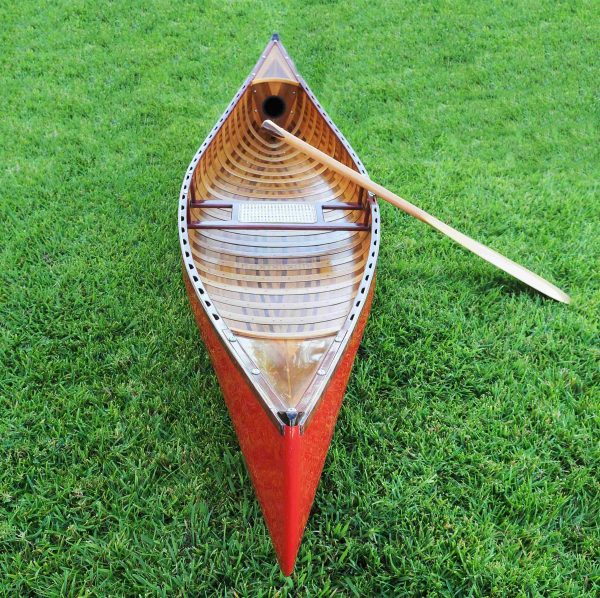 Red Ribbed Canoe with Curved Bow (10ft) - OMH (K019)